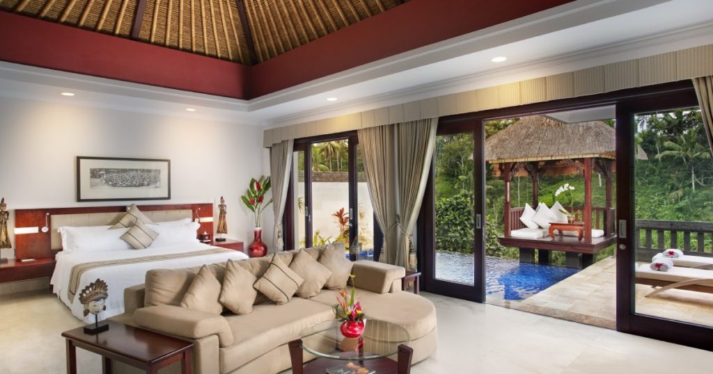 Interior design of Deluxe Terrace Villa at Viceroy Bali
