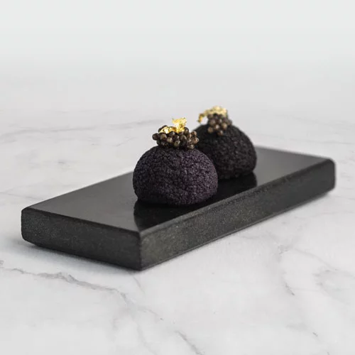 Aperitif Restaurant & Bar Dish - Black Puff Canapés