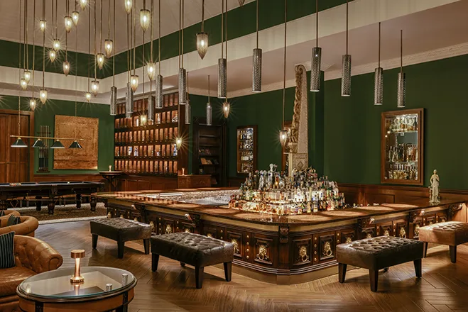 Pinstripe Bar Area