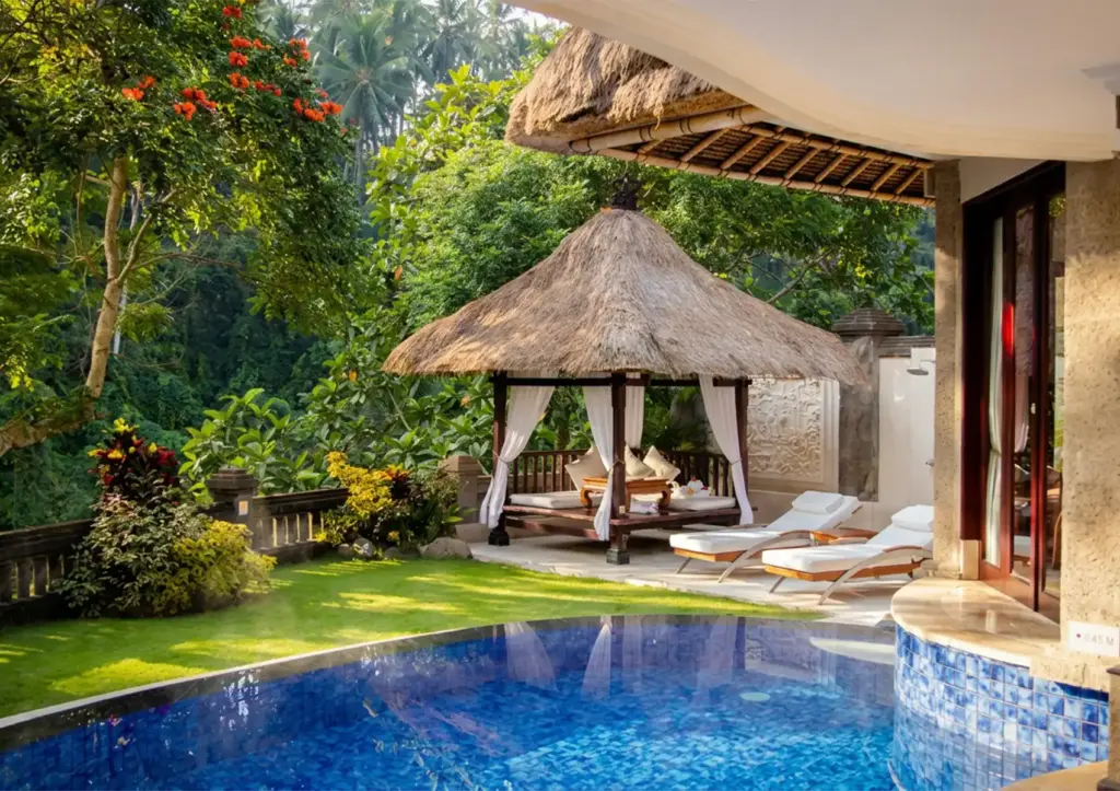 Alt text: Private pool bale at Viceroy Bali Ubud for anniversary couples